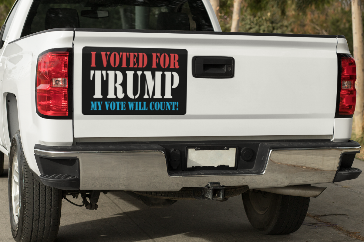 36" X 24″  I VOTED FOR TRUMP MY VOTE WILL COUNT Magnetic Vehicle Sign